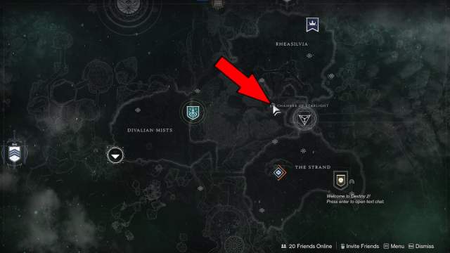 Chamber of Starlight lost sector location in Destiny 2