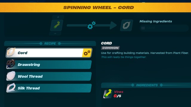 Cord recipe LEGO Fortnite