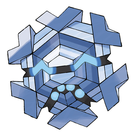 The official art of Cryogonal, the Crystallizing Pokémon.