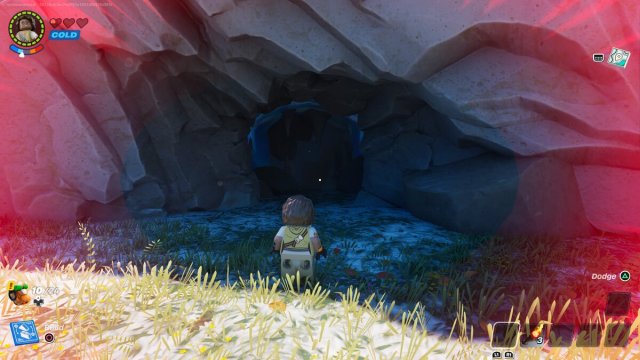 Character freezing while standing in front of a snow cave in LEGO Fortnite