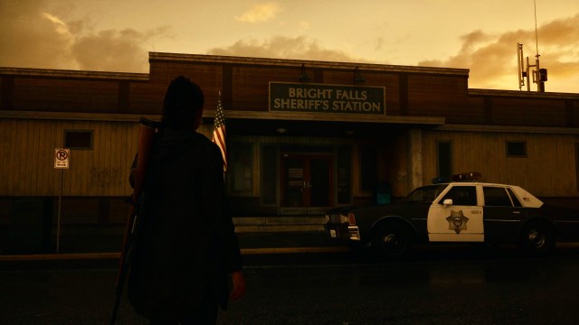 An in game screenshot of the Bright Falls Sheriff Station from Alan Wake 2.