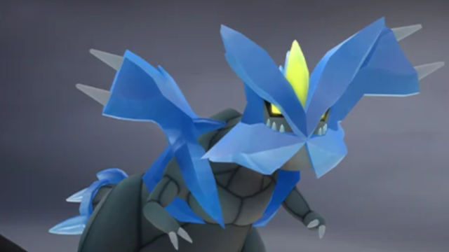 Kyurem staring menacingly at a trainer in Pokémon.