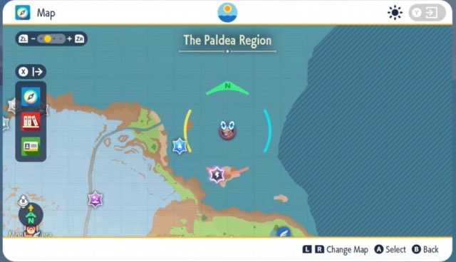 Lugia's location in the Paldean sea.