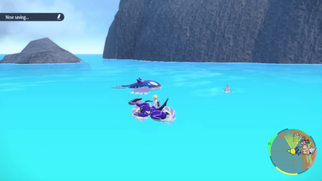 Kyogre swimming in Pokémon Scarlet and Violet