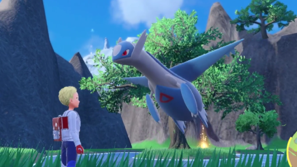 Latios floating in front of the trainer in Pokémon Scarlet and Violet