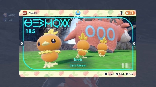 Torchic's Pokédex entry in Pokémon Scarlet and Violet