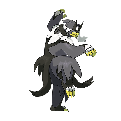 The official art of Rapid Strike Urshifu, the Wushu Pokémon. It stands in a fighting stance on one foot, ready to pounce.