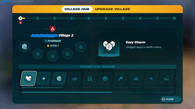 A village upgrade screen showing what is needed for an upgrade