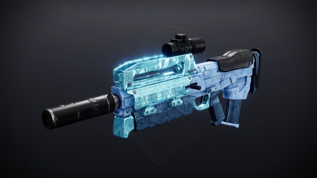 A BxR-55 Battler with the Dawning Memento, which makes it look covered in blue ice.