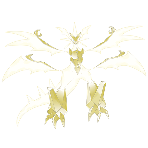 Ultra Necrozma has been freed of its prisms, releasing light in the form of a four-armed dragon.