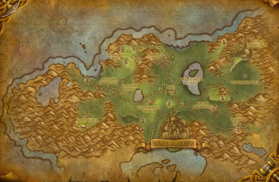 A map from World of Warcraft showing the Undercity.