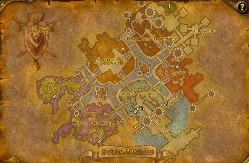 Image of the WoW SoD map showing the Stormwind area.