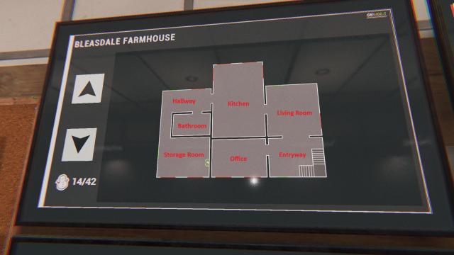 A map of the first floor with the rooms marked.