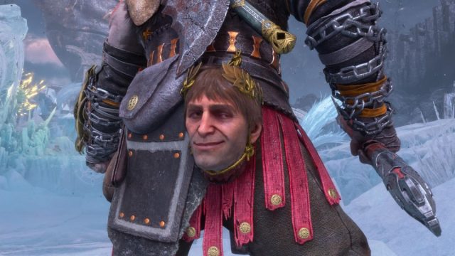 helios looking smug in gow ragnarok valhalla dlc