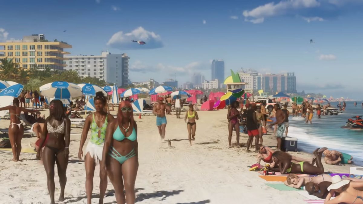 people walking in vice city beach in gta 6