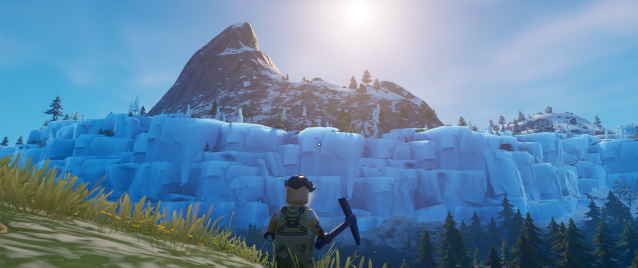 The Frostlands biome in LEGO Fortnite.