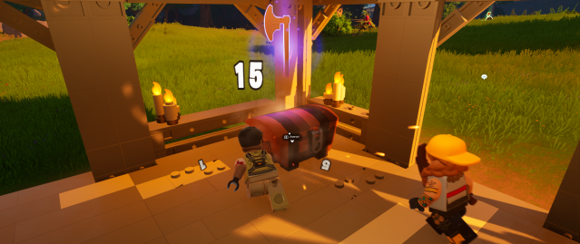 A player breaks a small chest to "repair" the item inside.