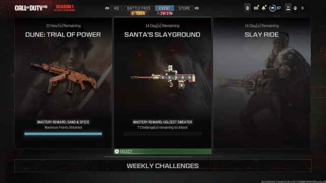 Santa's Slayground event tab in MW3.