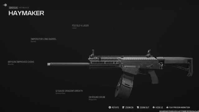 Fire Shotgun loadout for the Haymaker in Warzone 3