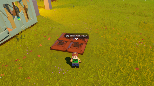 Empty Garden Plots in LEGO Fortnite.