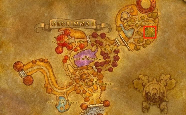 Orgrimmar map in WoW.