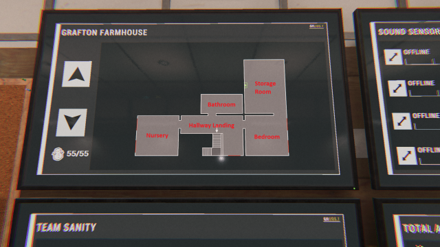 The second floor of Grafton Farmhouse with the rooms marked.