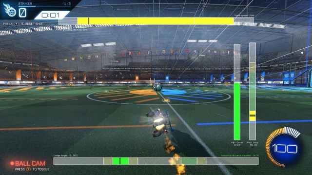 Rocket League car doing a speed flip