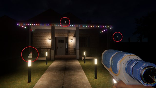 Three snowmen locations marked.