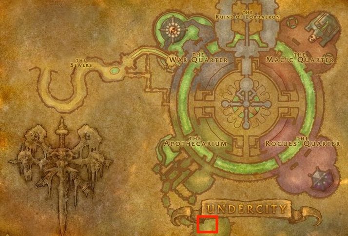 The Undercity map in WoW.