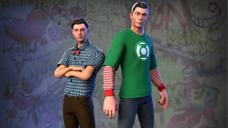 Young Sheldon and Sheldon Cooper skin drawings in Fortnite.