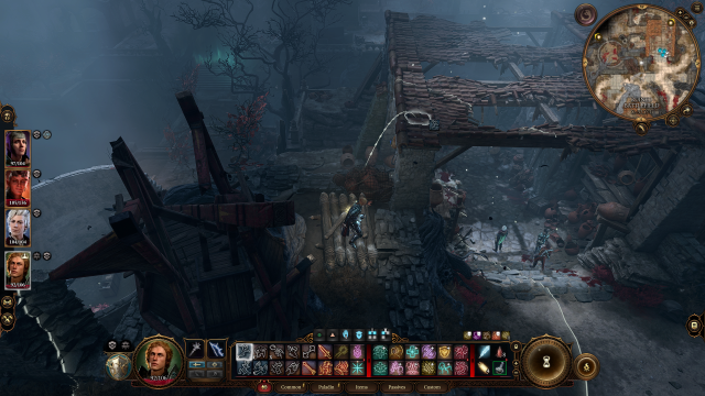 Image of an adventurer jumping in BG3.