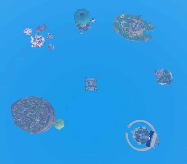 A map showing all islands in Blox Fruits