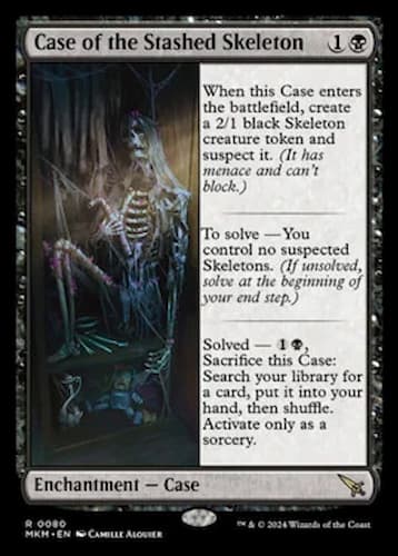 A skeleton stashed away in a closet on Ravnica in MTG