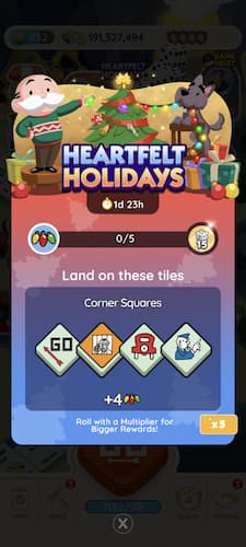 Heartfelt Holidays Monopoly GO solo event