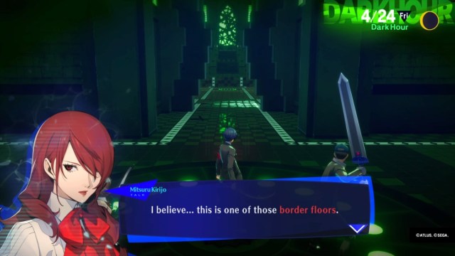 Mitsuru explaining border floors