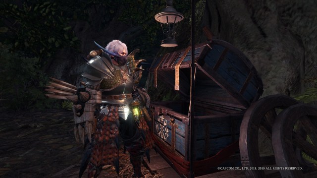 Player at supply chest in Monster Hunter World