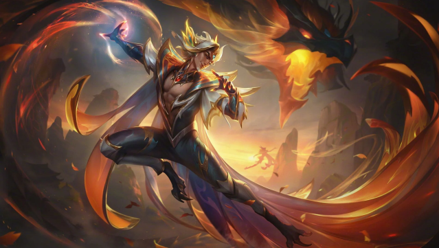 Dragonmancer Rakan splash art in League of Legends Patch 14.1