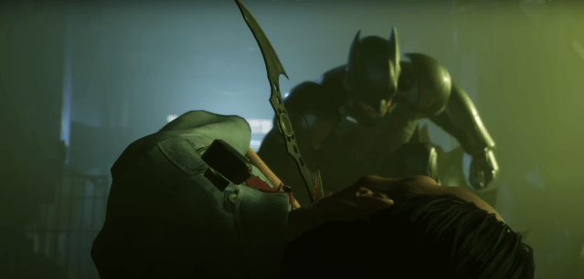 An in game image of Batman killing someone in Suicide Squad Kill the Justice League