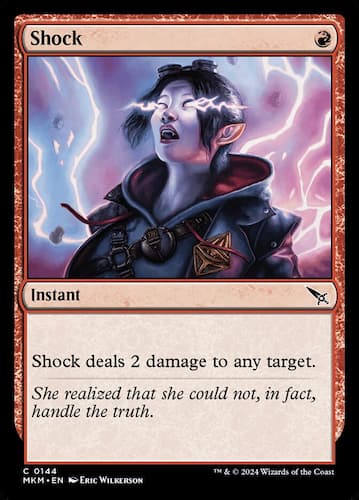 woman getting shocked in MTG