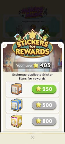 How Stickers for Rewards works in Monopoly GO