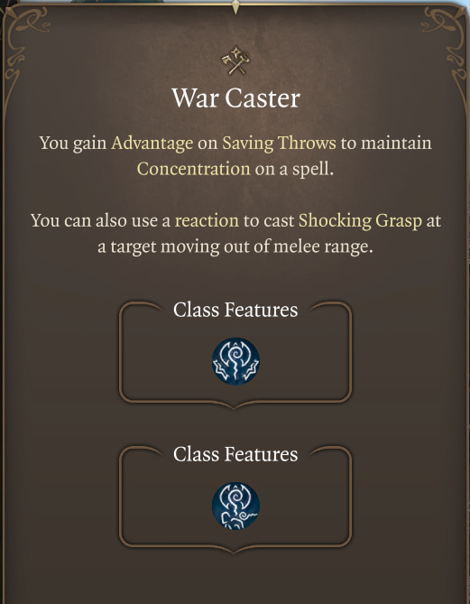 Warcaster Feat in Baldur's Gate 3