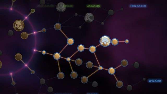 A screenshot of Enshrouded's skill tree highlighting the Wizard path in the blue branches.