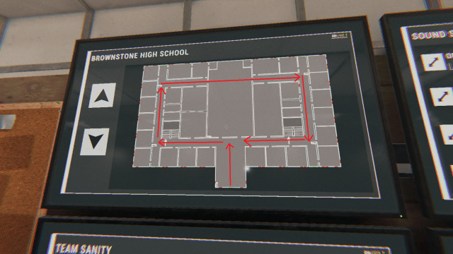 A map of Brownstone High School with a circular path around it marked.