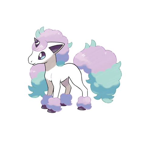 The Galarian variant of the horse Pokémon Ponyta in official artwork.