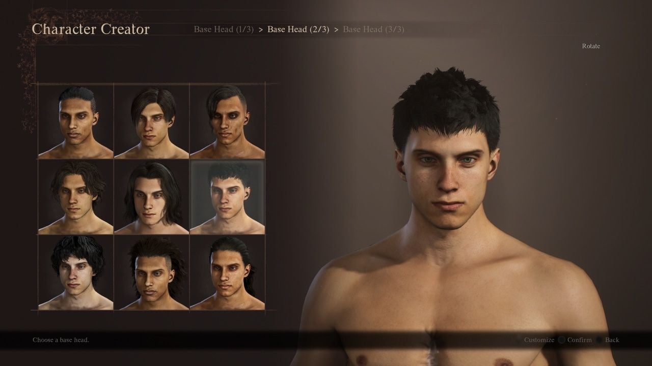 A human in the character creator of Dragon's Dogma 2