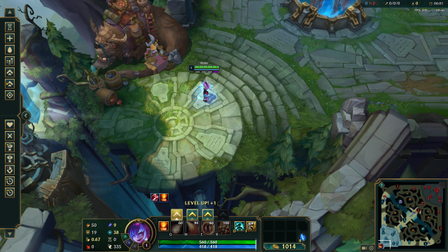 Annie standing in the fountain in League of Legends.