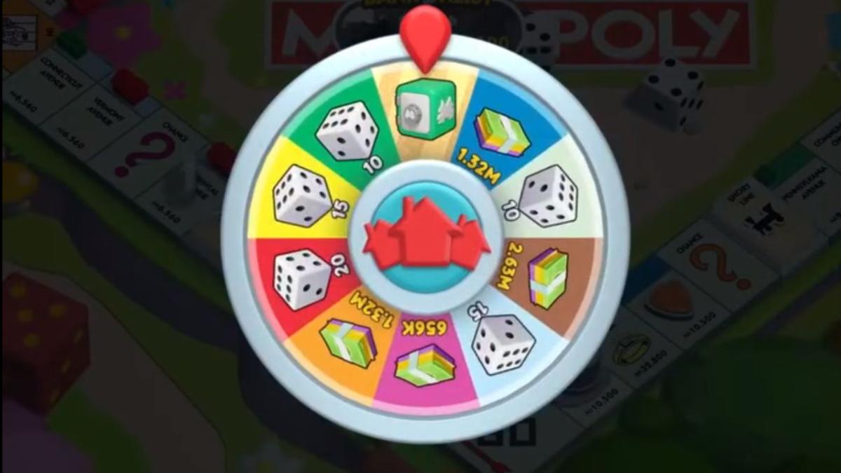 The property wheel of Monopoly GO on a dark background.