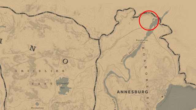 Legendary Moose location. circled on the map