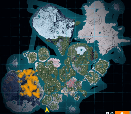 Reptyro's spawn location on the Palworld map