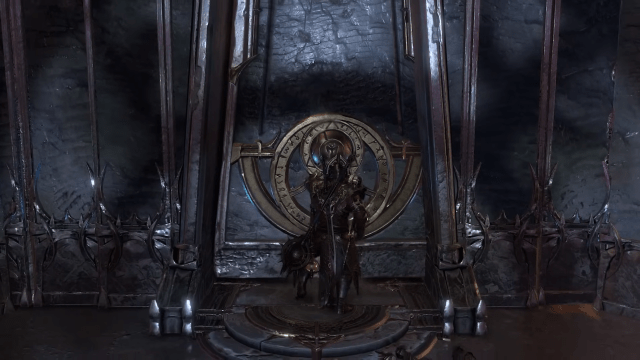 A character stands in a vault in Diablo 4